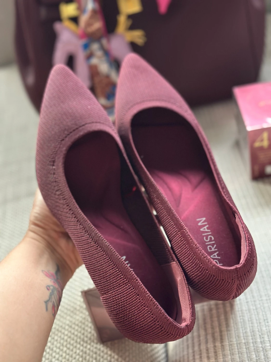 Vinröda pumps från Parisian  - 3