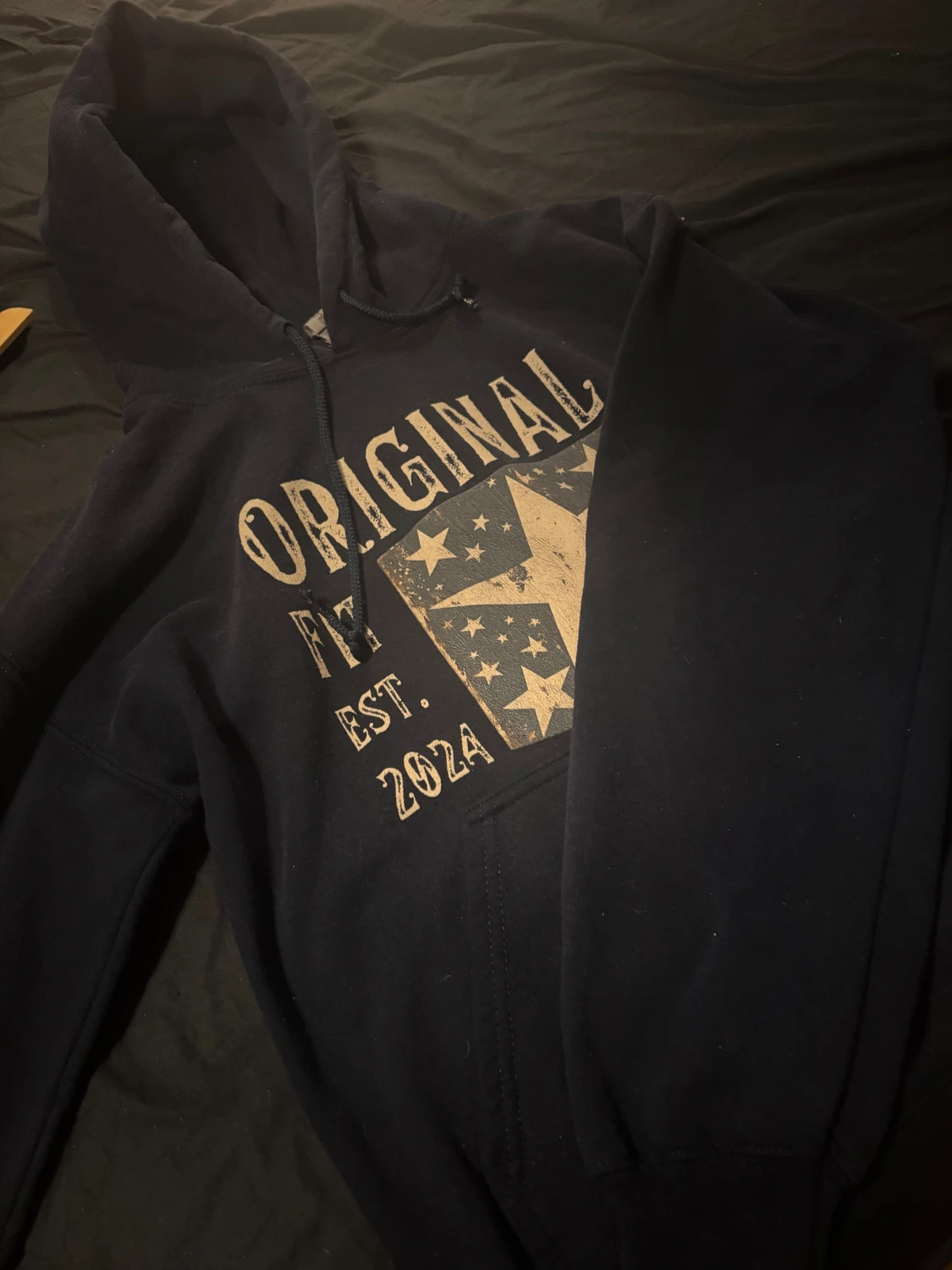 Svart hoodie med stjärntryck Original Fit - 1