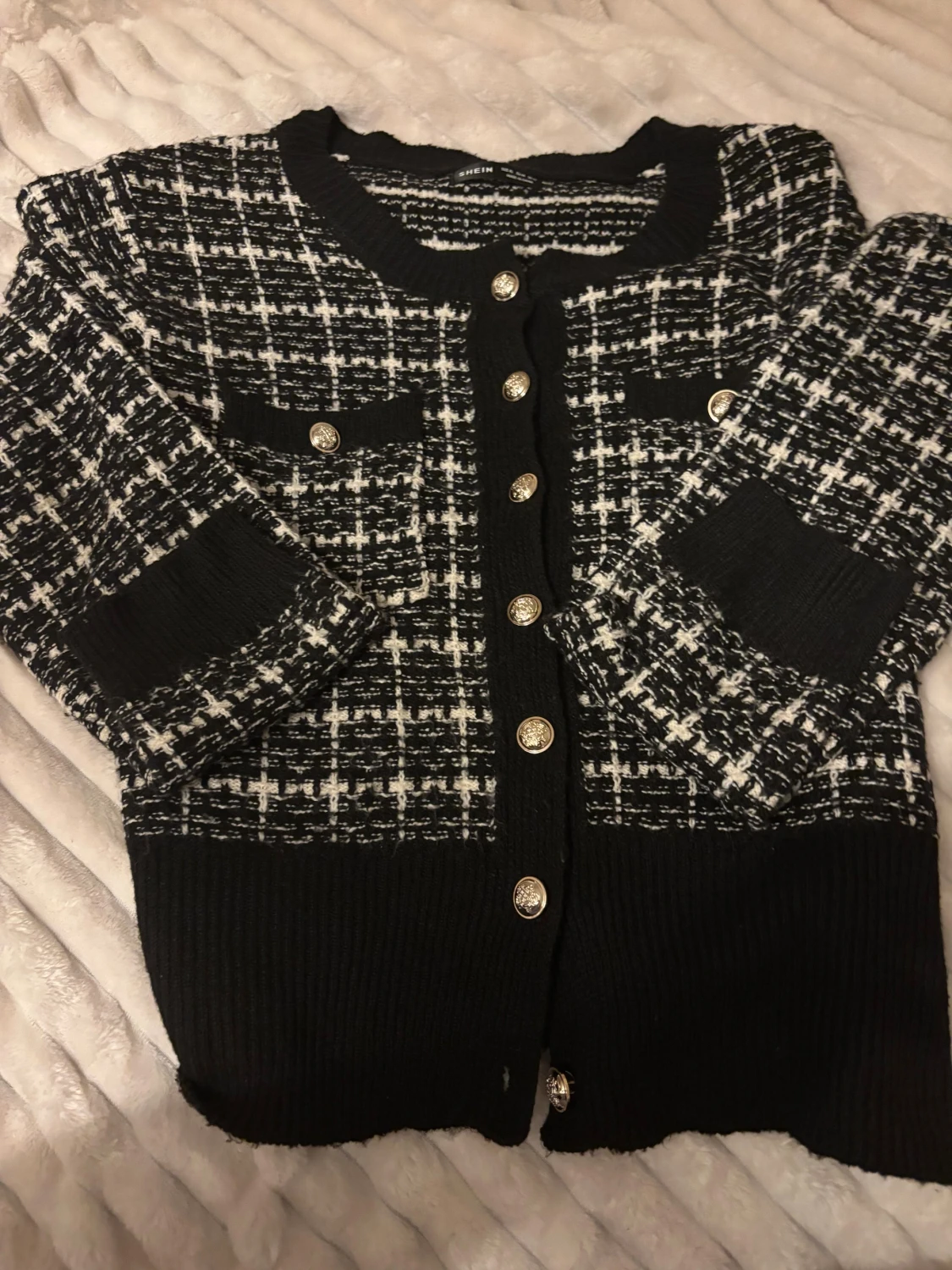 Svartvit rutig kofta från SHEIN - 1