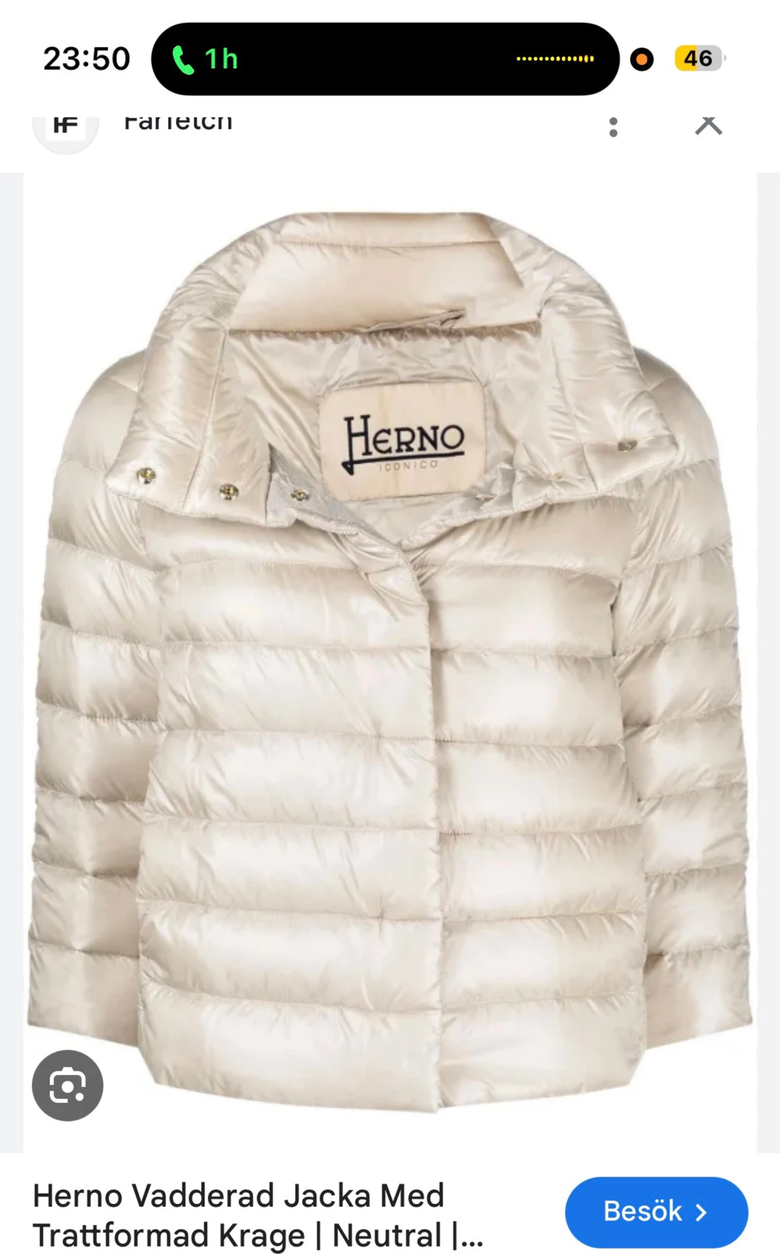 Beige pufferjacka från Herno