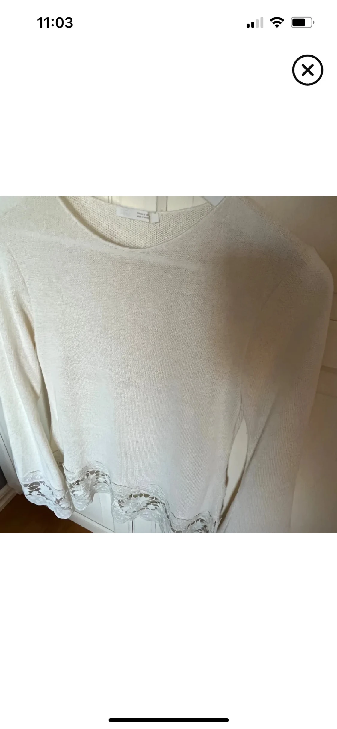 Beige spetsdetaljerad tröja från Zara - 4