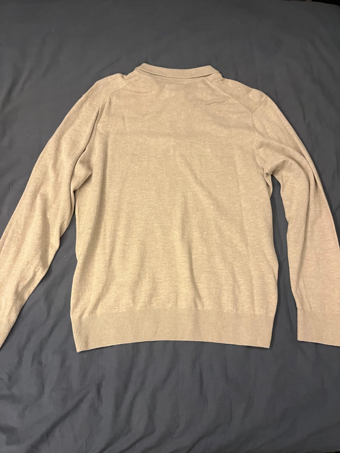Beige stickad half zip tröja från Jack & Jones - 2