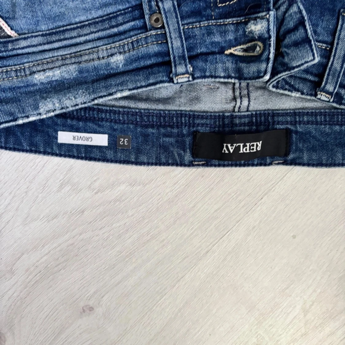 Blå Replay Grover jeans med slitningar - 2