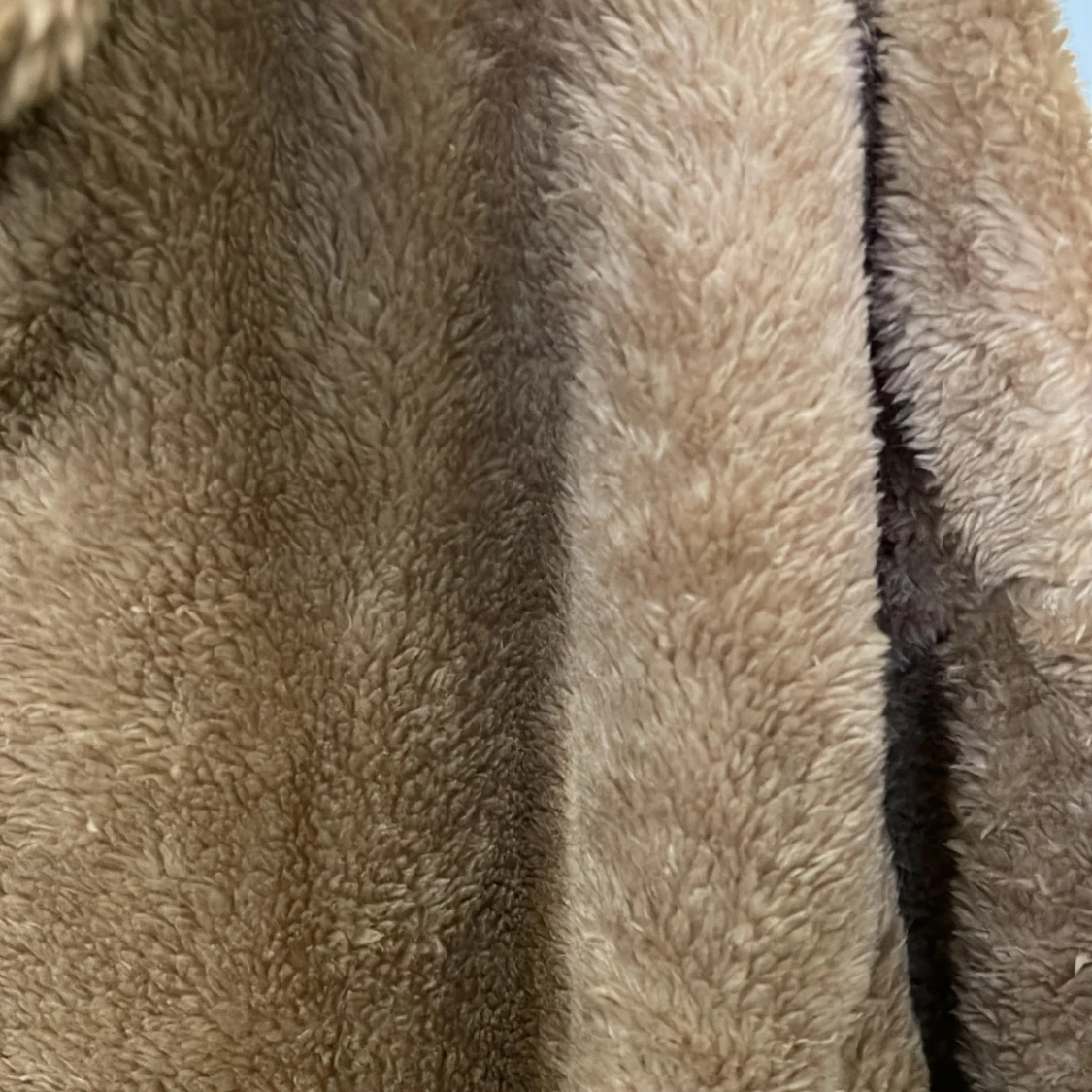 Beige teddyjacka med dragkedja M - 3