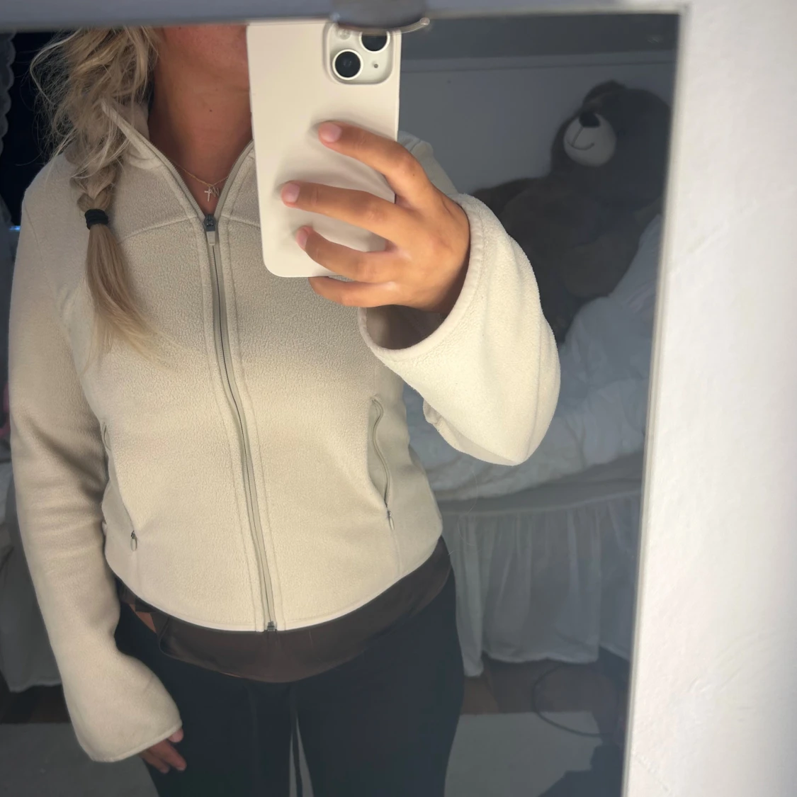 Beige fleecejacka från H&M Move XS