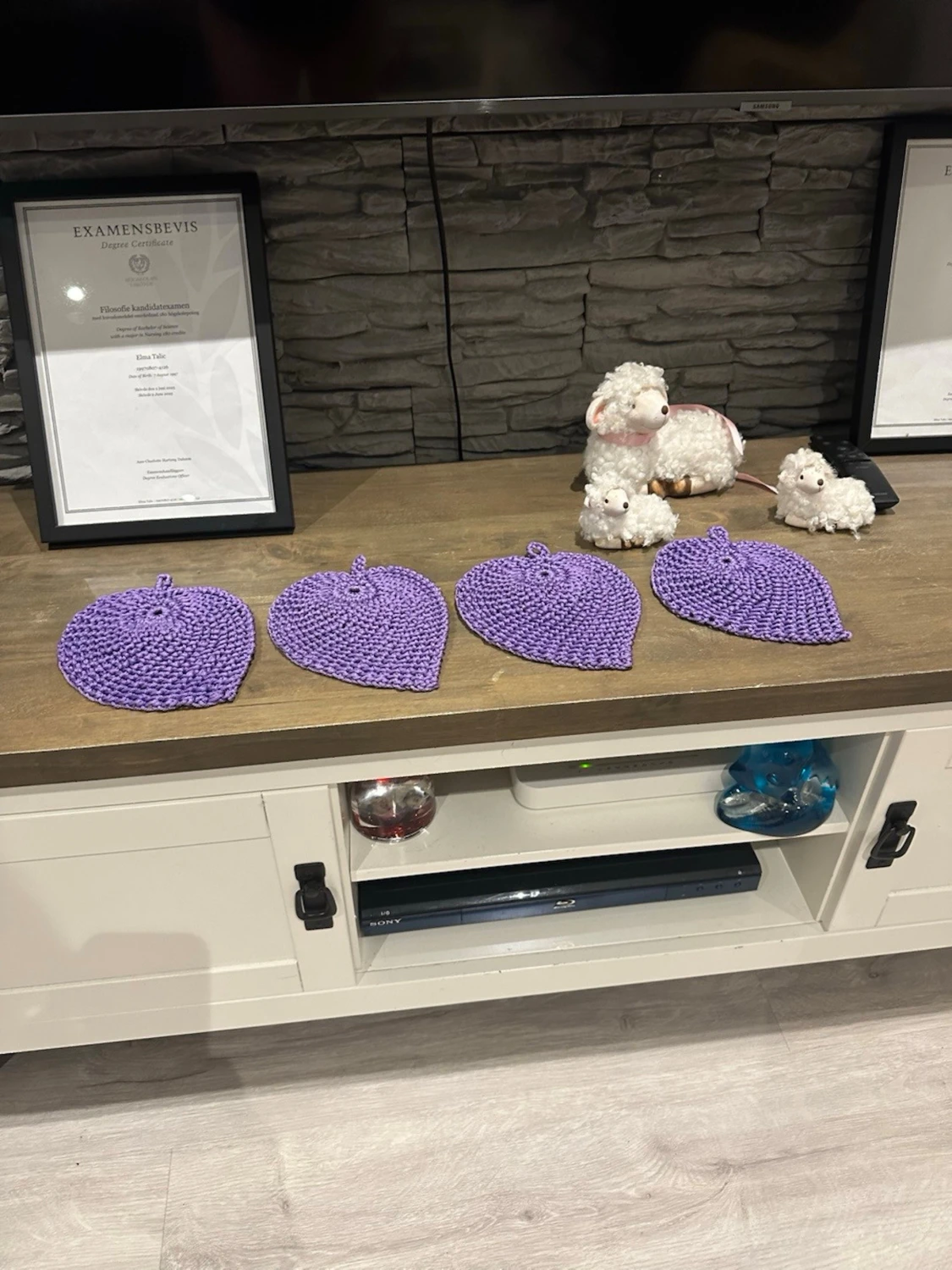 Hand virkade kaffe underlag  - 1