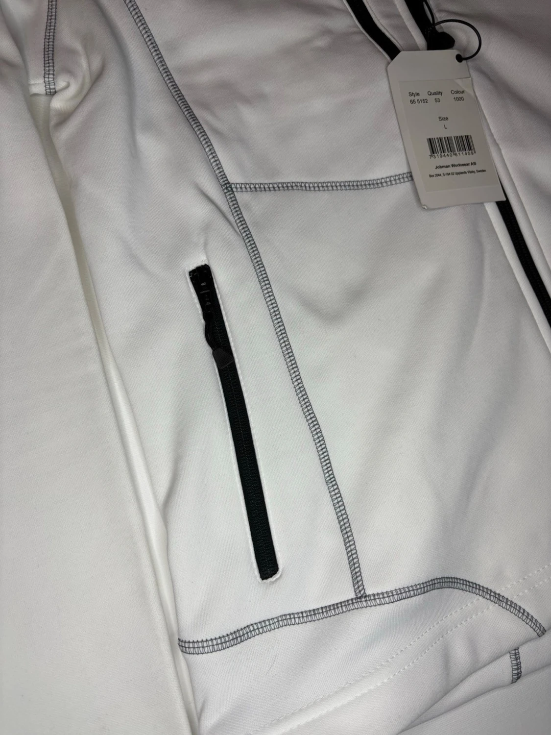 Vit vindjacka med huva från Jobman - 3