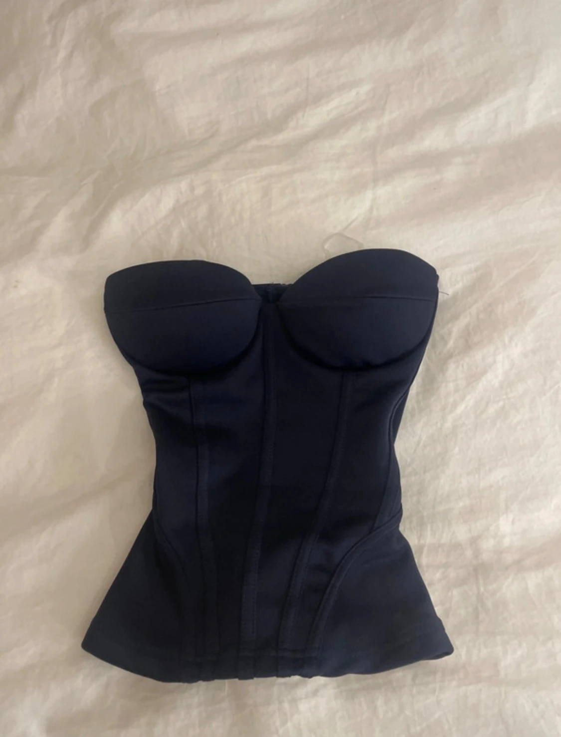 Mörkblå korsett topp