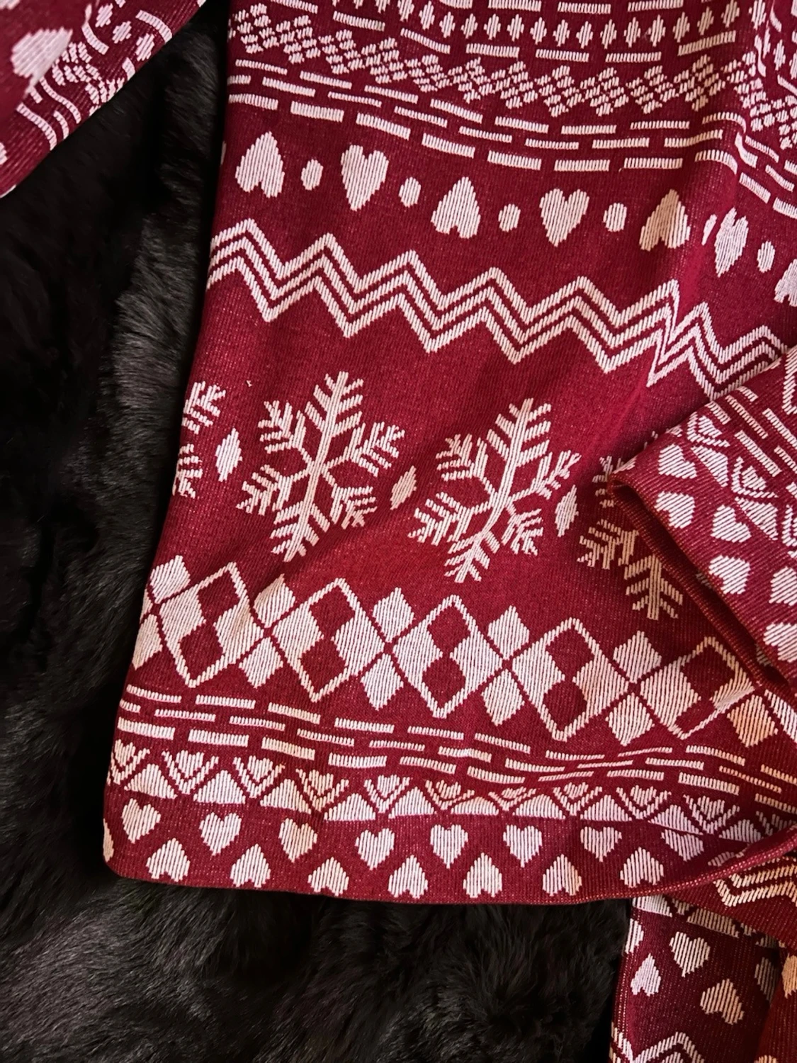 Röd Jultröja Och Byxor Med Snöflingor Och Hjärtan Från Rusta