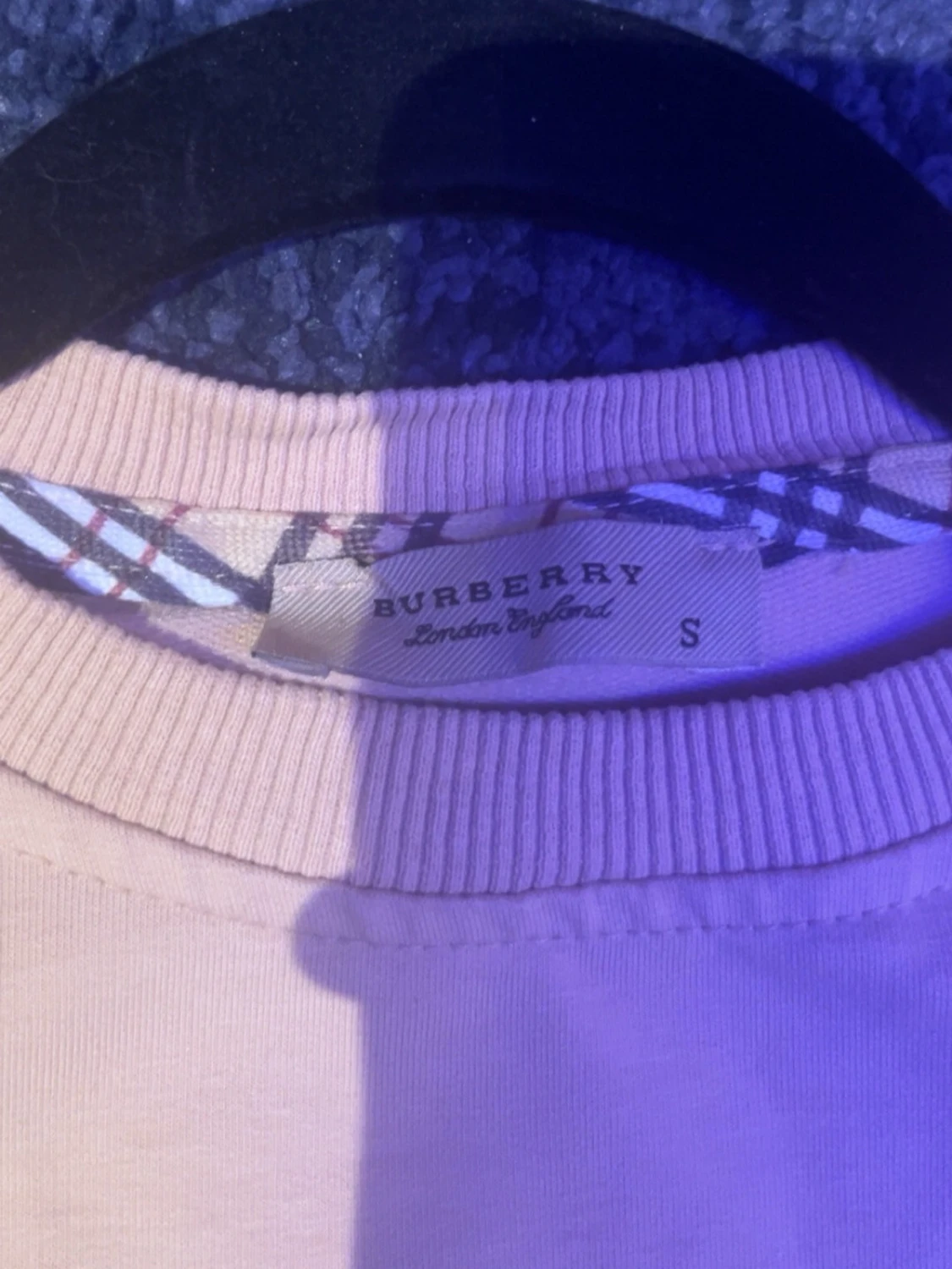 Beige sweatshirt med rutig detalj - 1