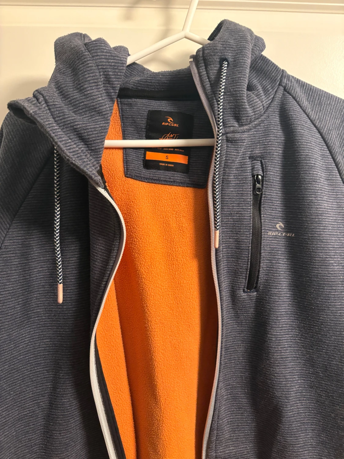 Rip Curl blå-grå fleecejacka med huva S - 1