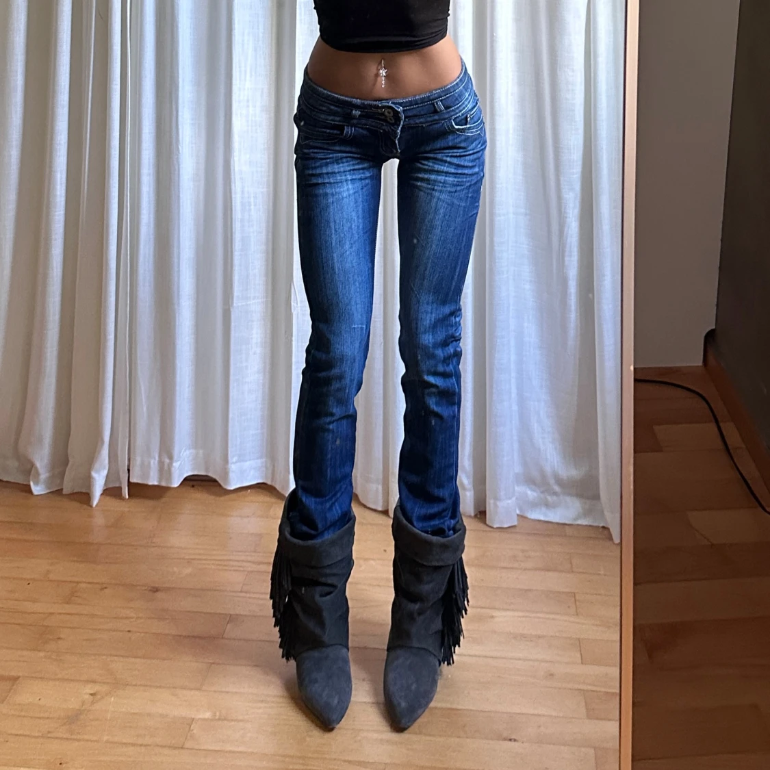 Lågmidjade skinny jeans - 1