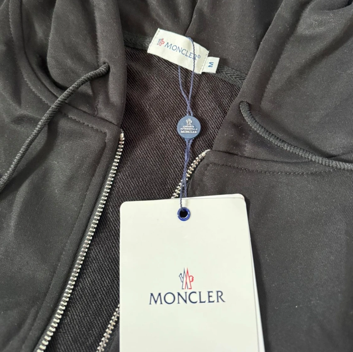 Svart Moncler hoodie med dragkedja - 2