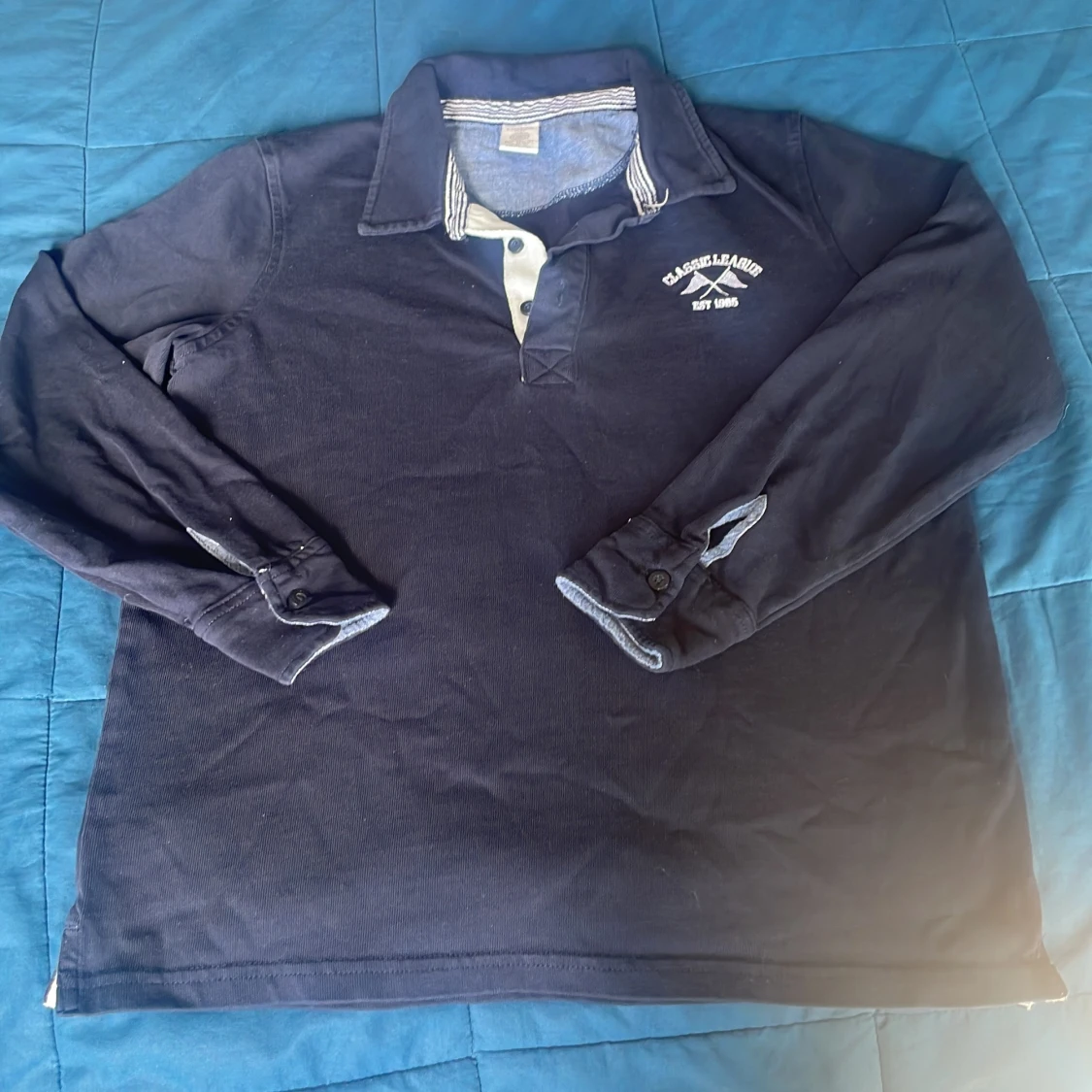 Mörkblå pikétröja Classic League - 2