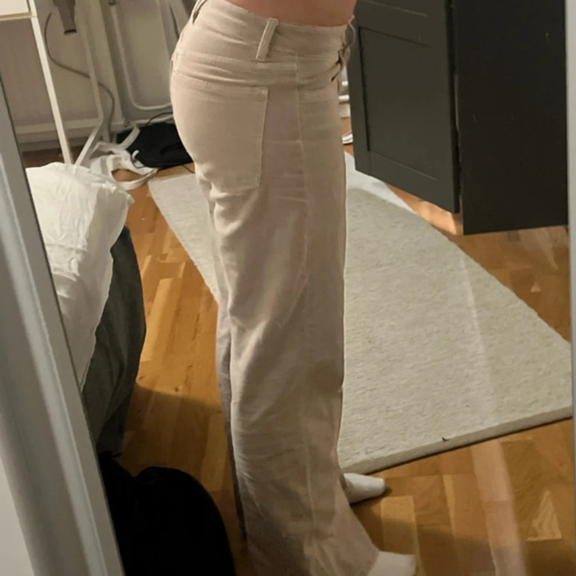 Beiga manchesterbyxor med raka ben - 2