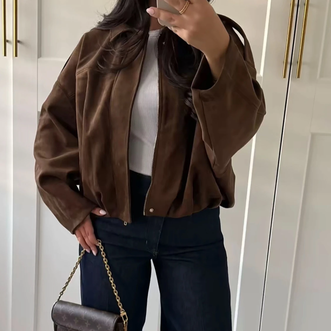 Brun mocka bomberjacka från Zara - 1