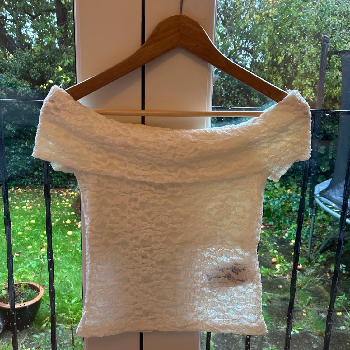 Vit offshoulder spets tubtopp - 2