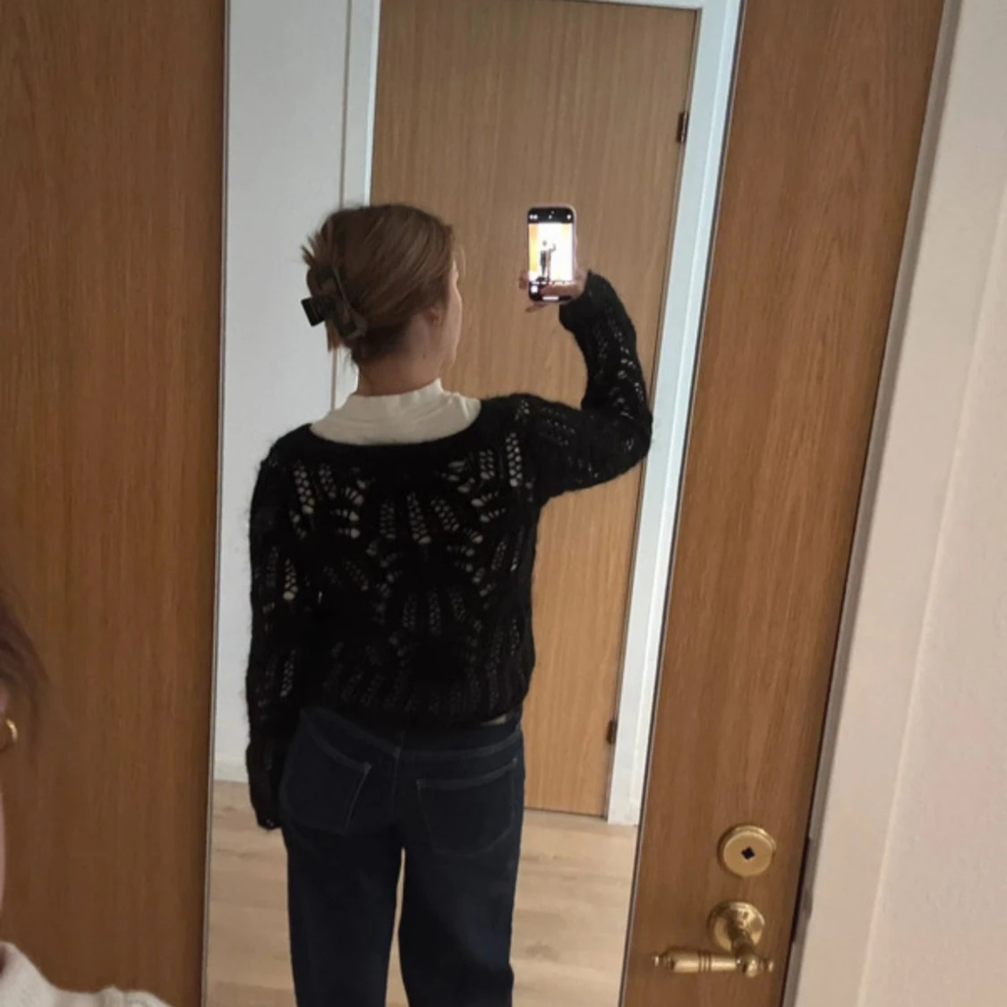 Svart stickad kofta från Jinska - 1