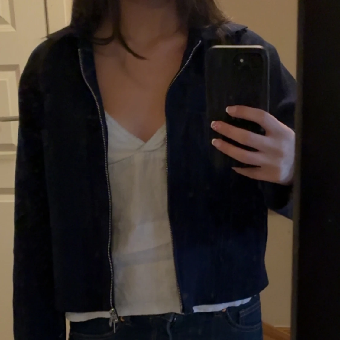 Mörkblå stickad jacka från Åhléns - 1