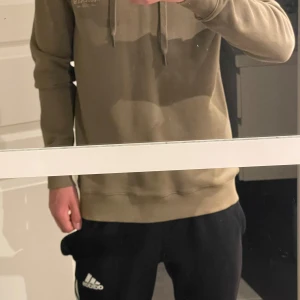 Olivgrön hoodie från Morris - Olivgrön hoodie från Morris med broderad logga på bröstet och justerbar huva med snörning. Tröjan har lång ärm och klassisk passform, perfekt för en chill och stilren look. Tillverkad i mjuk bomull för extra komfort.