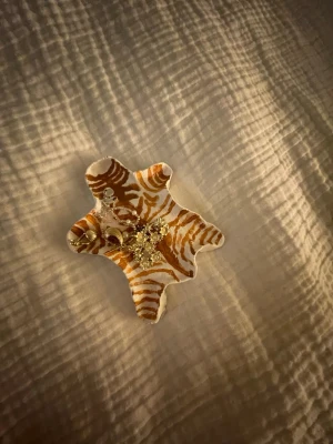Zebramönstrad dekofat i keramik - Unikt liten hemmagjord smyckes fat, med djur mönster. Gjord med hobby lera som har torkat och målats! Bra skick,bara du är försiktig, skulle vara jätte kul om nån skulle vilja köpa min hemma gjorda saker ❣️hör av er om ni vill se mer av sånt❤️