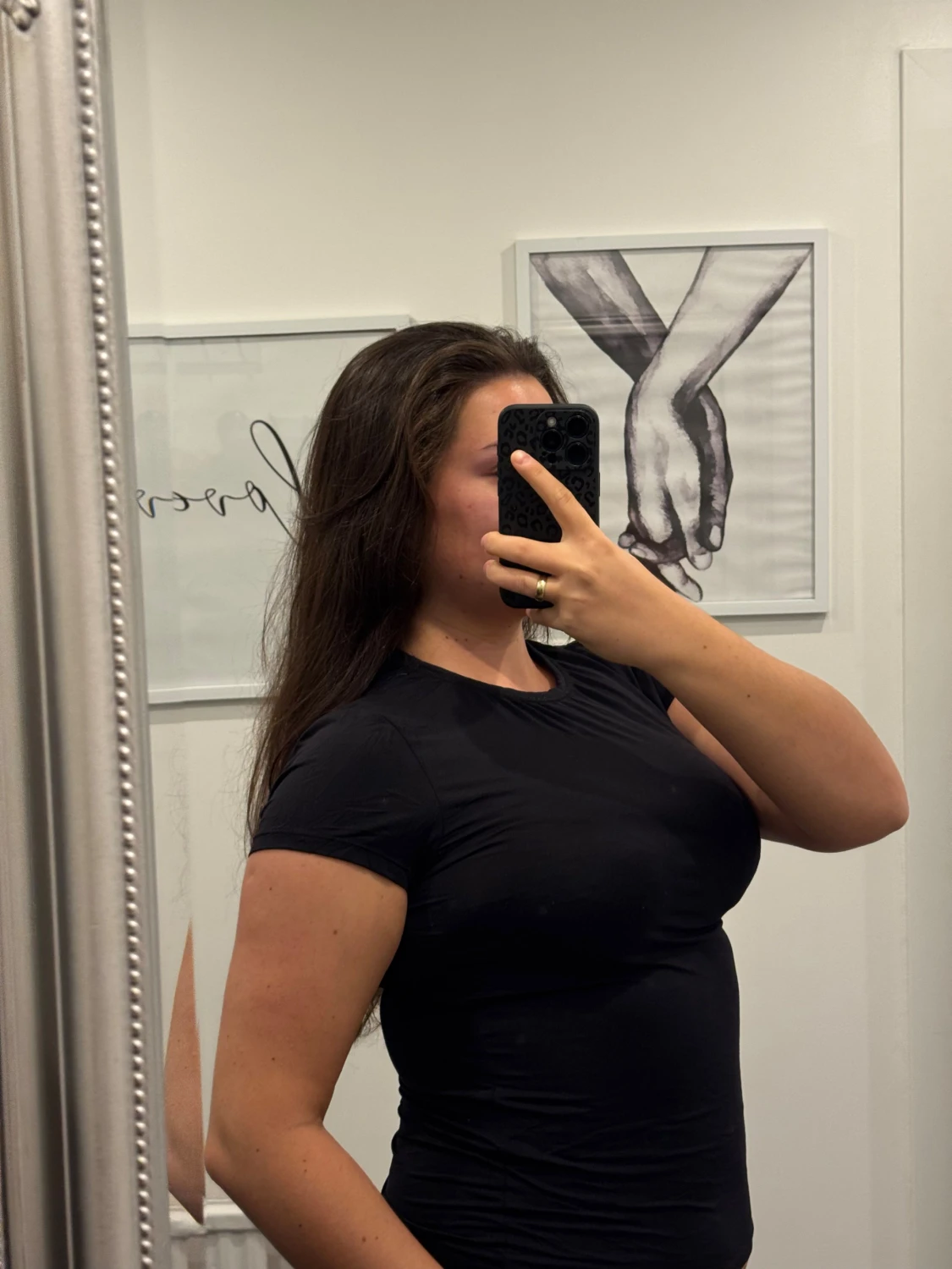 Svart tight t-shirt i stretch - 1