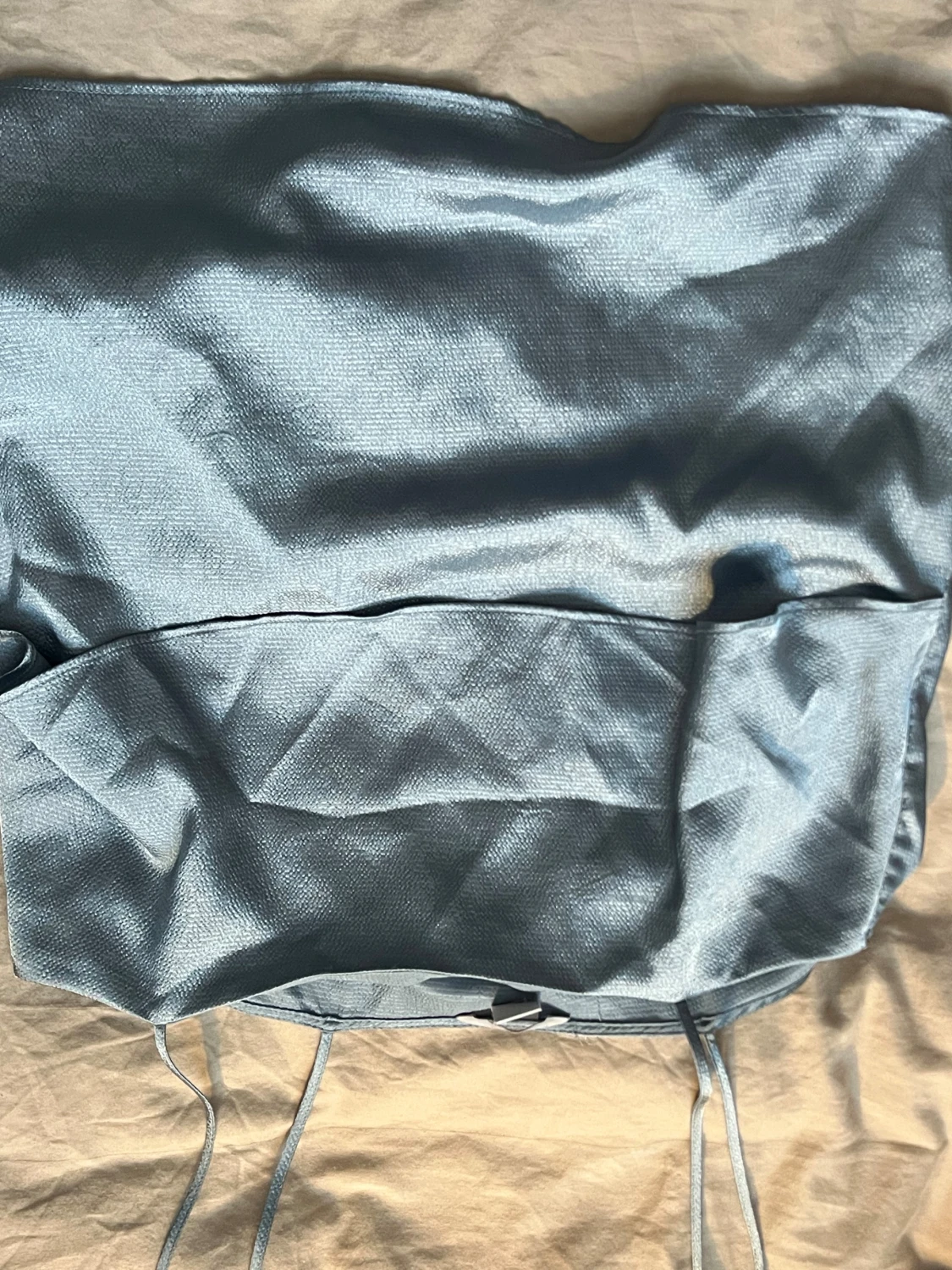 Ljusblå bandeau tubtopp med knyt - 2