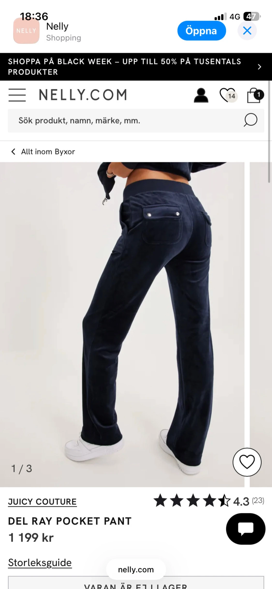 Mörkblå velourbyxor Juicy Couture - 2