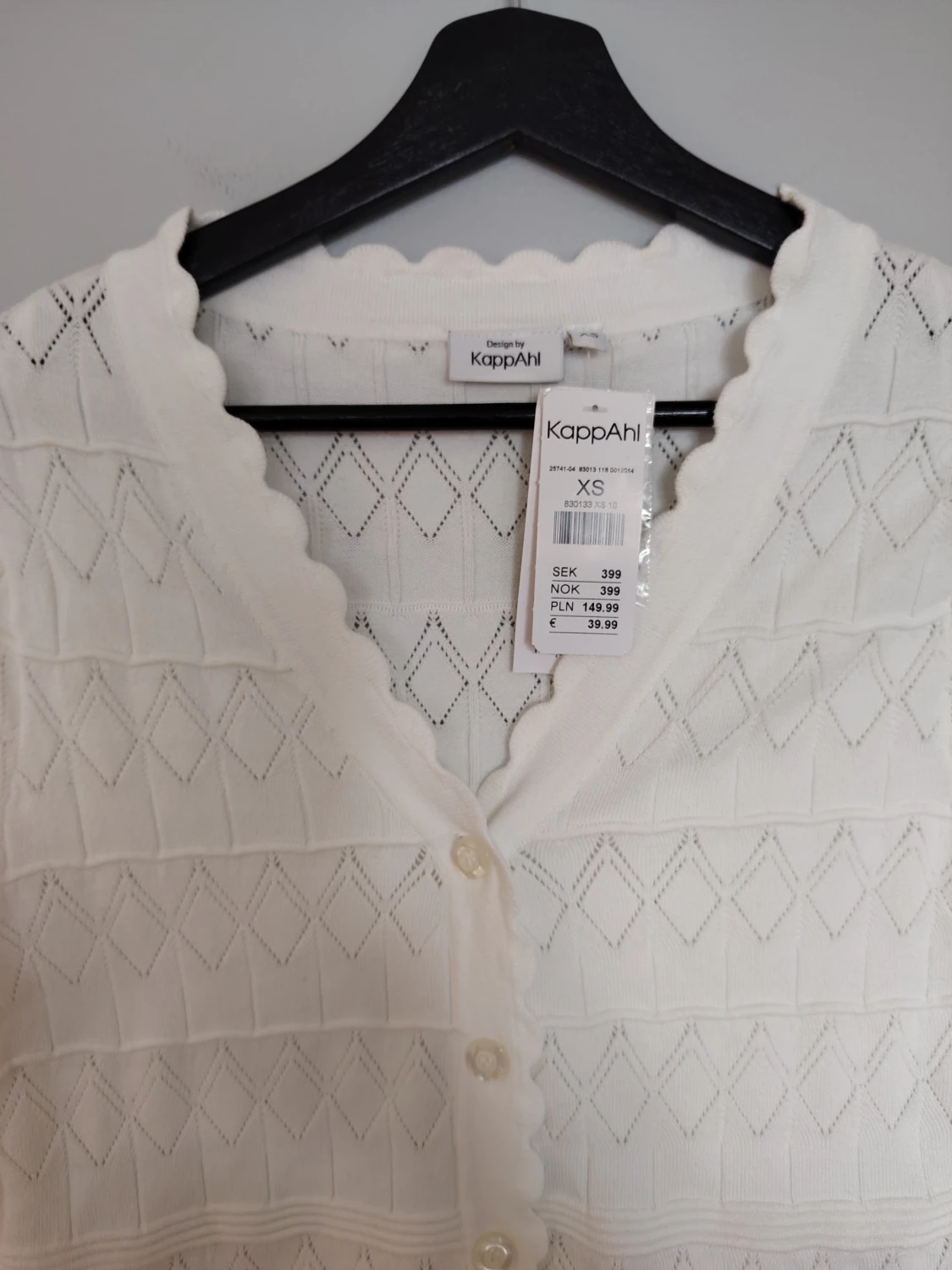 Ny Vit kofta med från KappAhl, storlek XS - 4