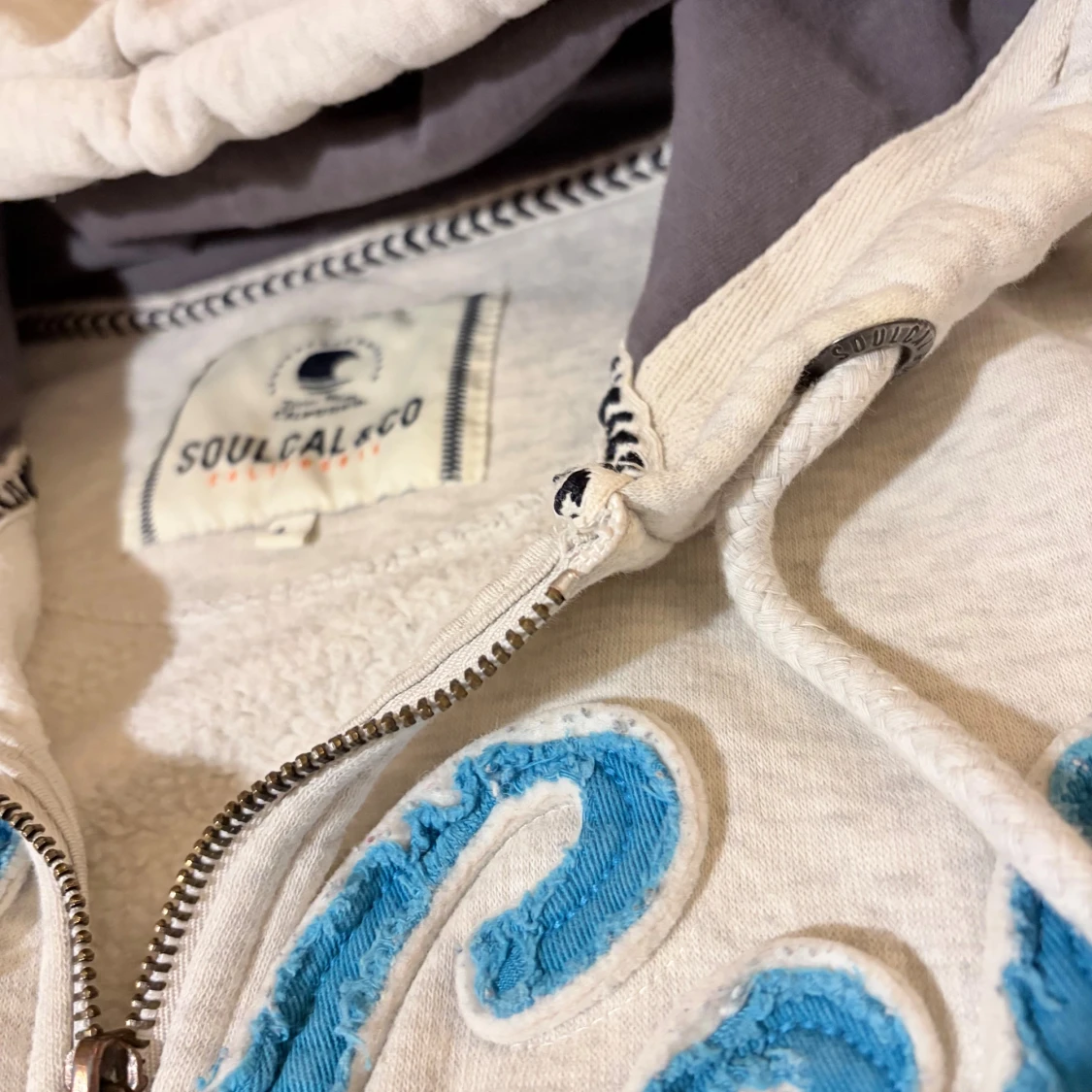 SoulCal&Co ljusgrå hoodie   - 1