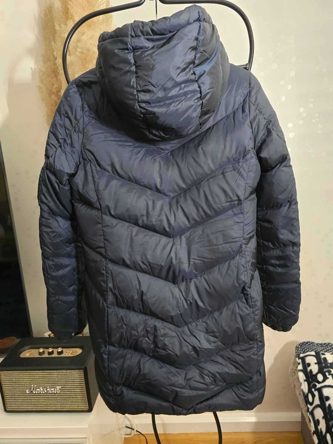 Mörkblå lång dunjacka från Gant - 3