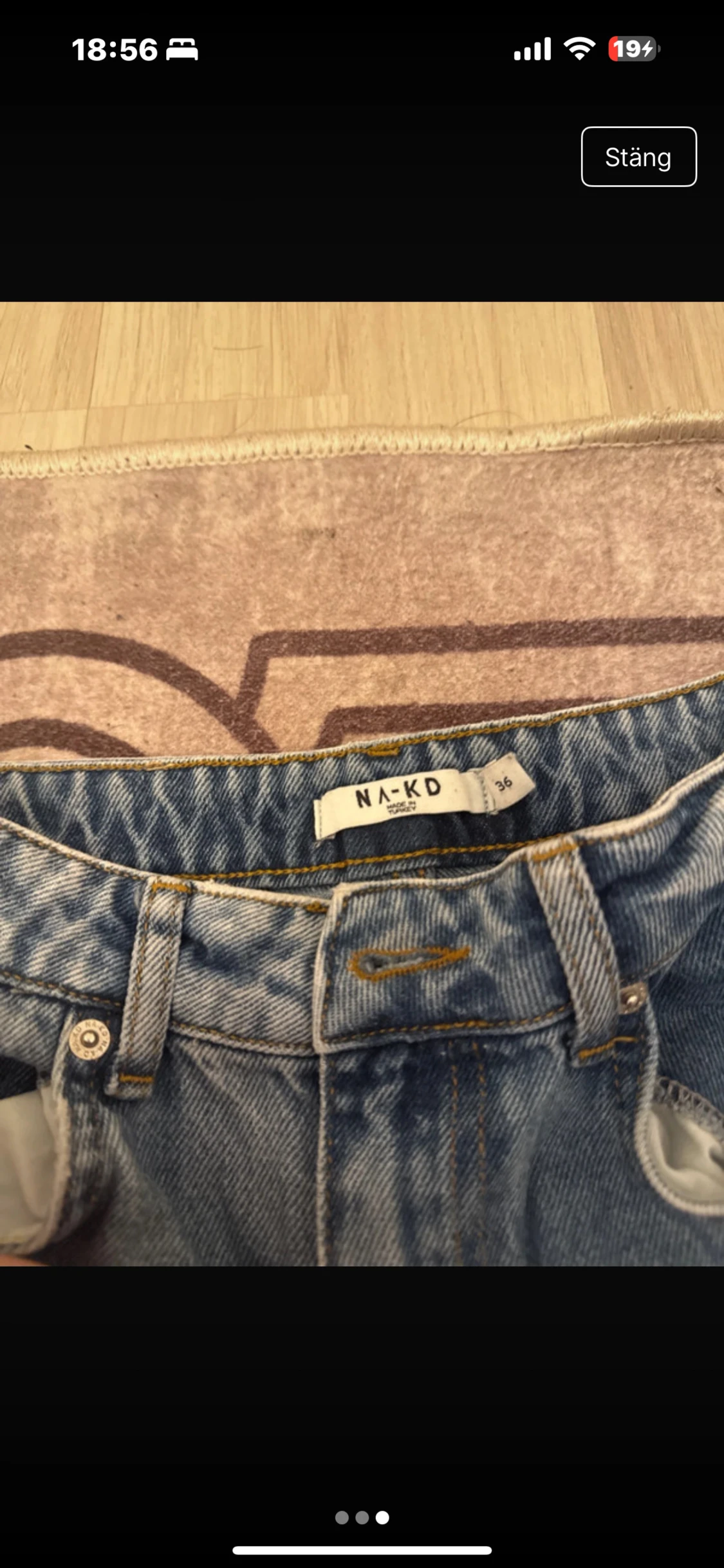 Blå wide jeans från NA-KD, stl 36 - 2