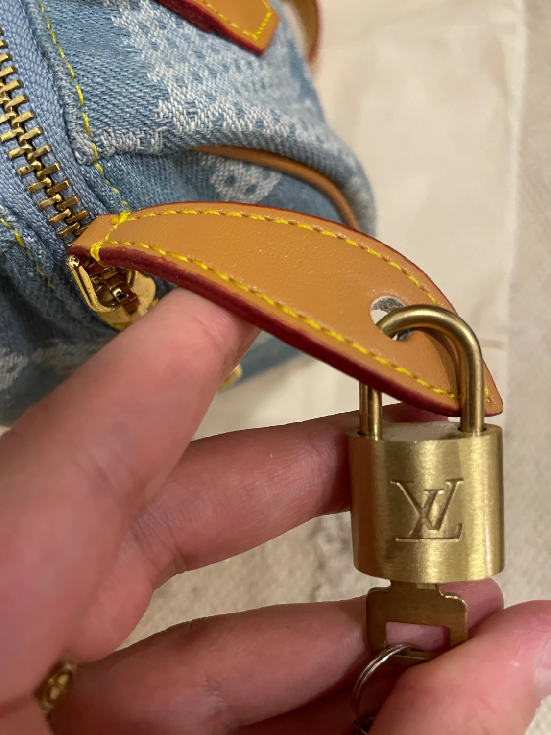 Louis Vuitton denim handväska - 3