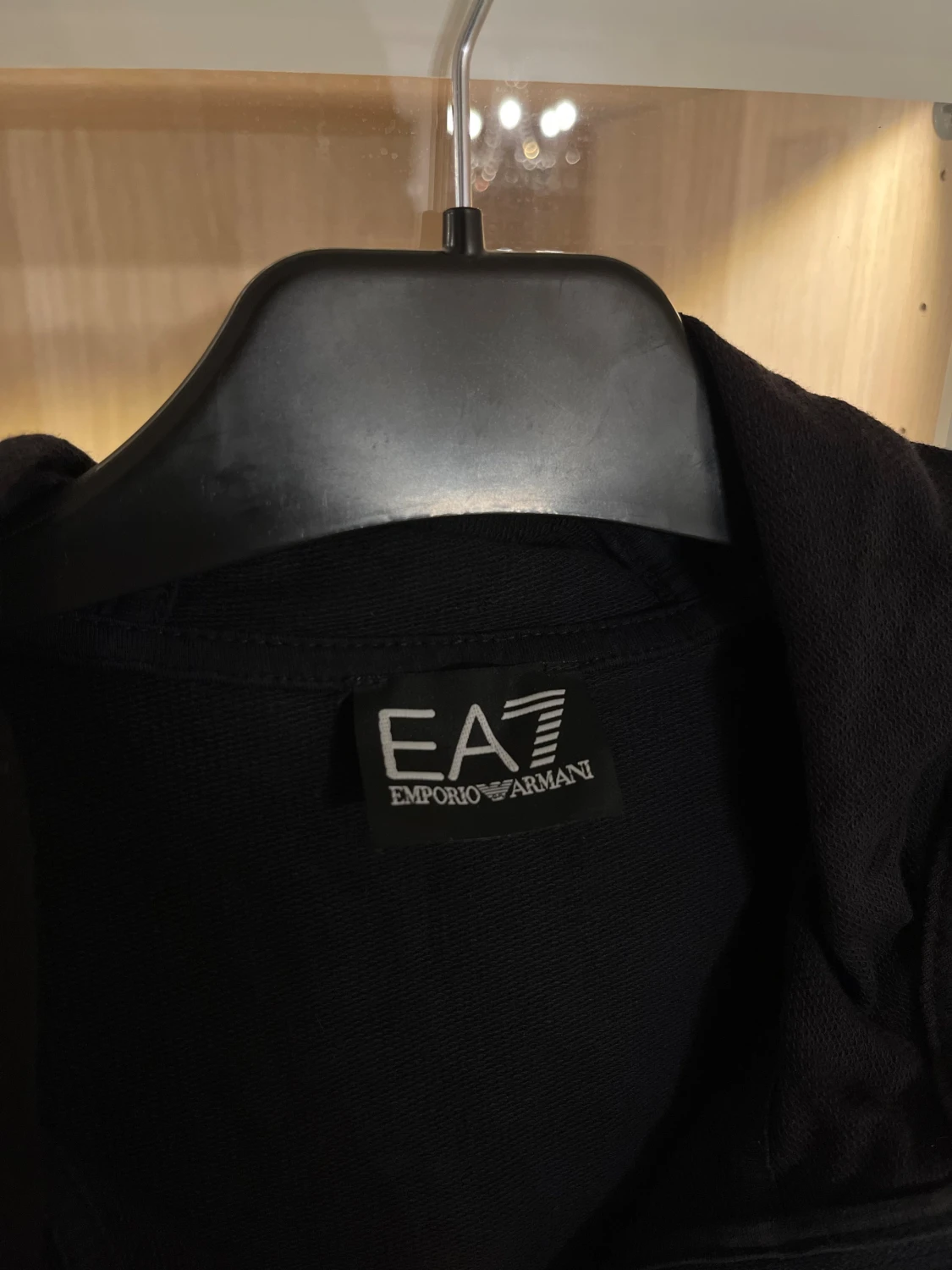 Svart EA7 hoodie med dragkedja - 2