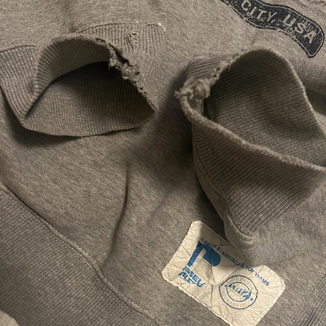 Grå sweatshirt från Russell Athletic - 2