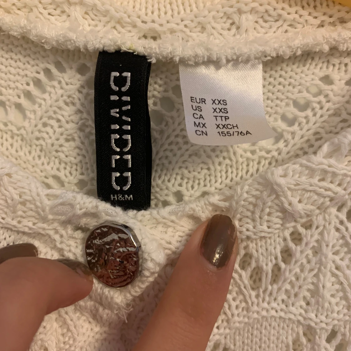 Vit stickad kofta från H&M Divided - 1