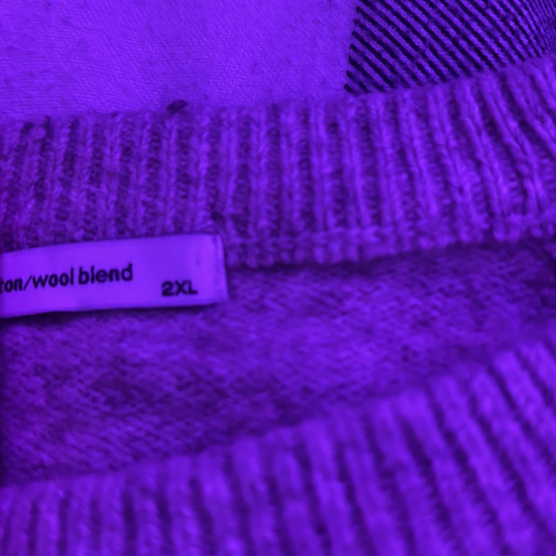 Beige stickad tröja i bomull/ull 2XL - 2