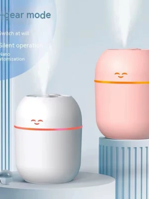 Smile humidifiers - BUY ONE GET ONE FREE! Improve your air quality anywhere with this Portable Mini Humidifier, designed for comfort, convenience, and modern living. Its compact and lightweight design makes it easy to carry and perfect for use at home, in the office, or while traveling.    This humidifier helps add moisture to dry air, which can support better breathing, reduce dry skin, and create a more comfortable environment. With quiet operation, it runs smoothly without disturbing your sleep and work.