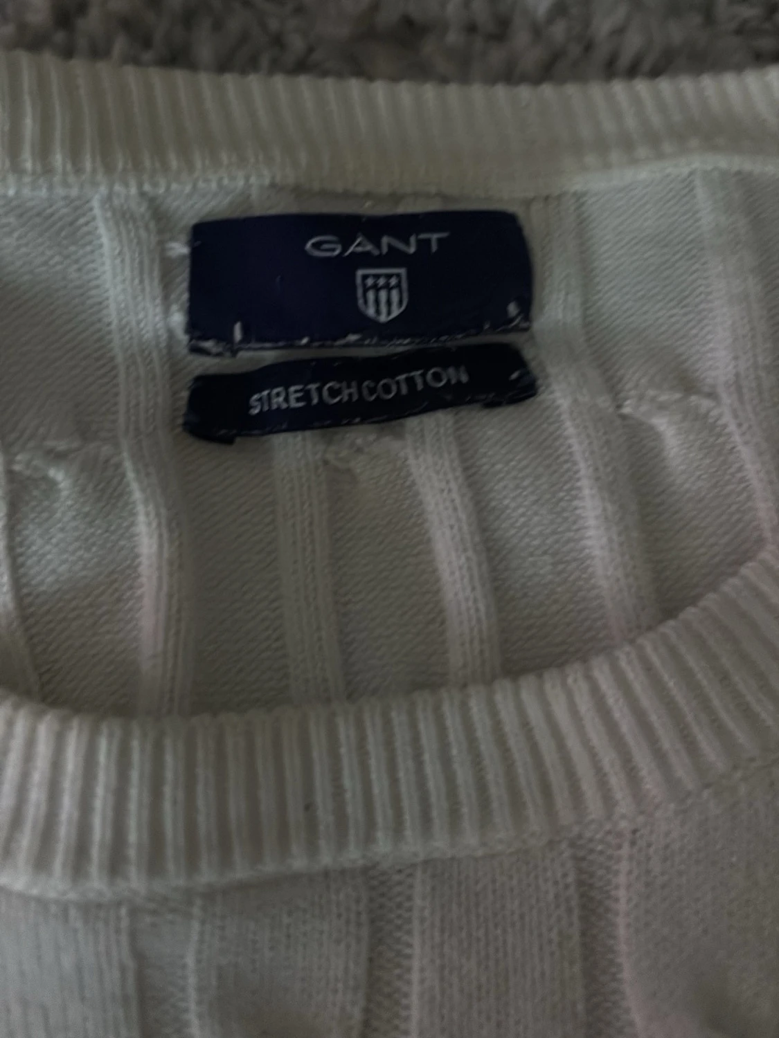 Vit kabelstickad tröja från Gant - 2