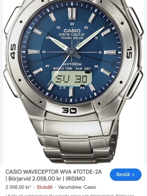Casio klockan   - Jag säljer min klocka eftersom jag inte använder den längre. Den är nästan ny. Den är digital. Du kan ställa in ett alarm på den så ringer den när du vill.