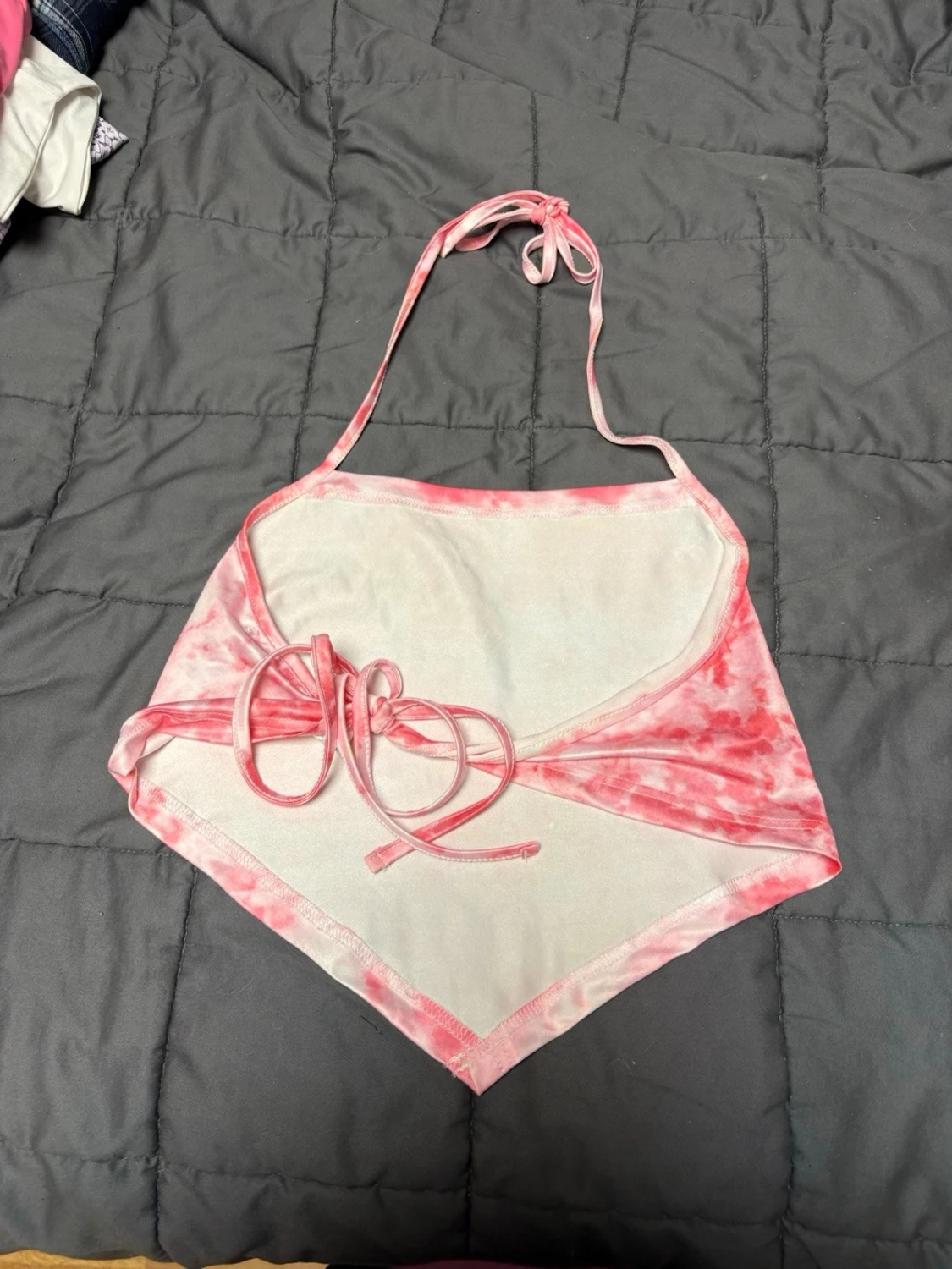 Rosa och vit bandana topp från SHEIN - 2