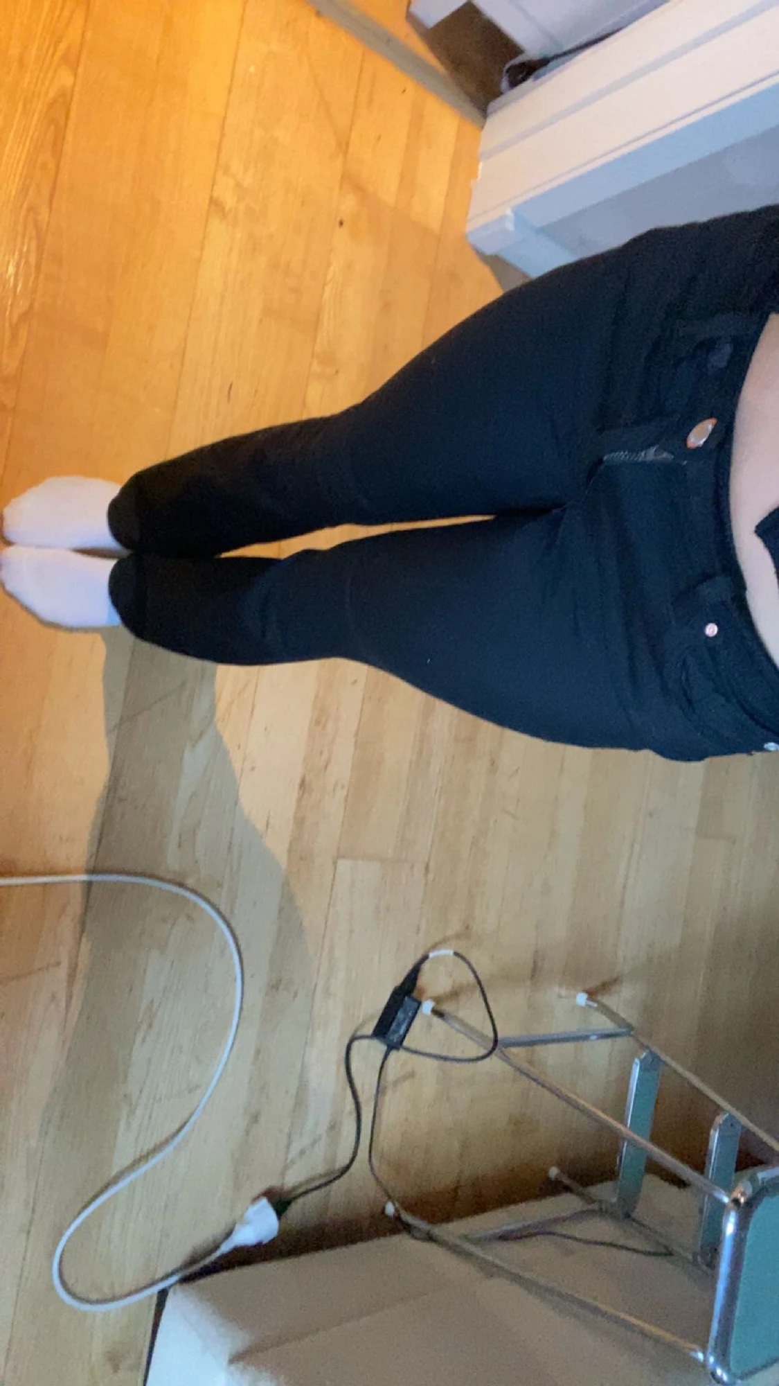 Svarta bootcut jeans med dragkedja - 1