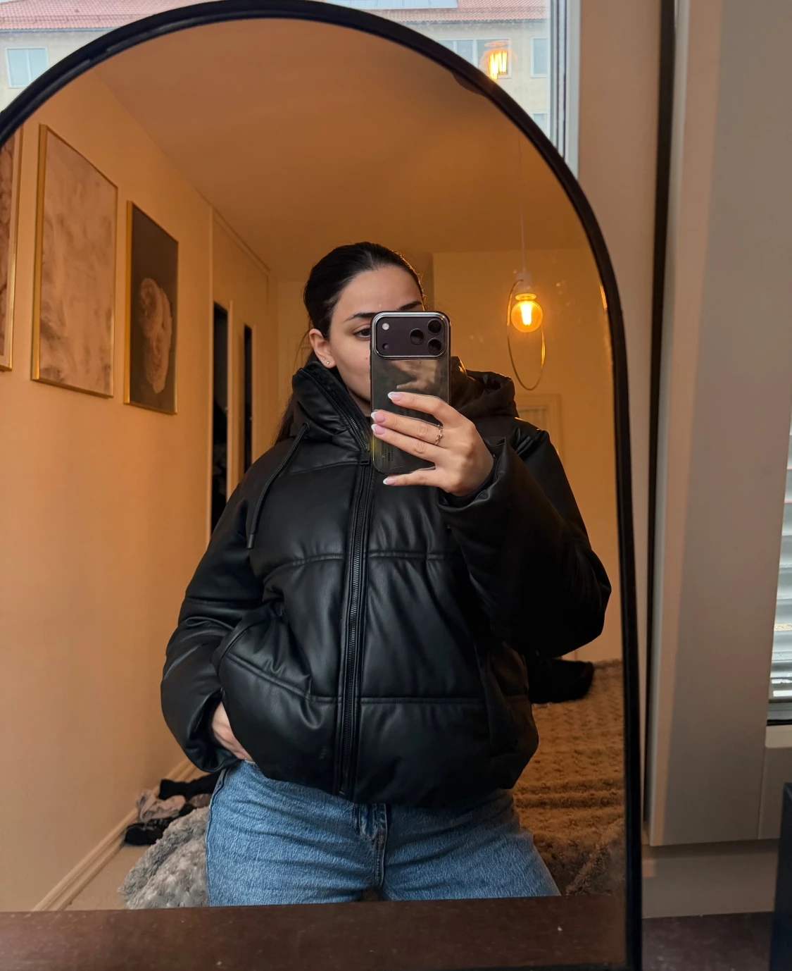 Svart pufferjacka från Zara XS