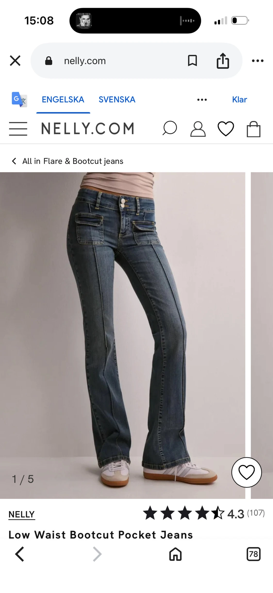 Low Waist Bootcut jeans med fickor från Nelly