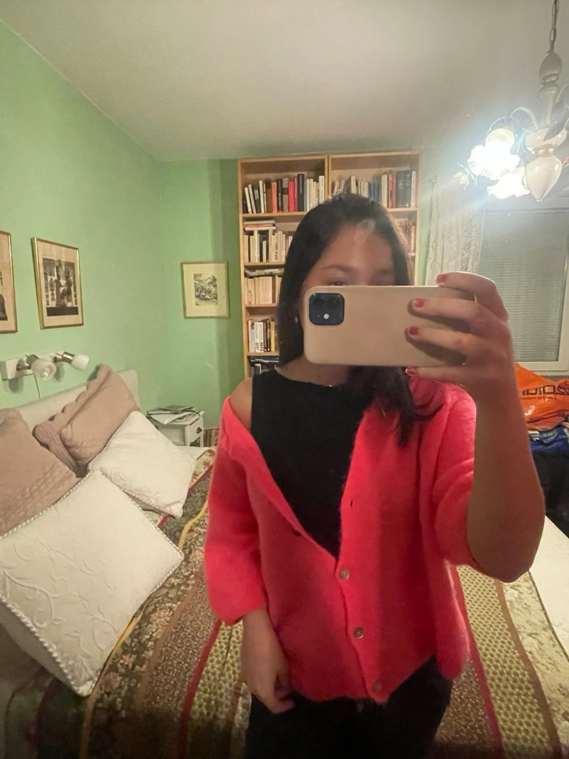 Rosa kofta med knappar