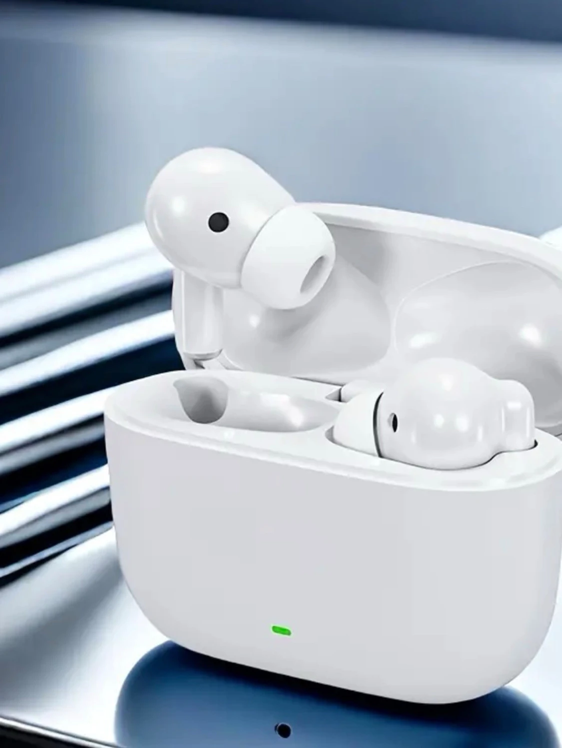 Vita trådlösa in-ear hörlurar