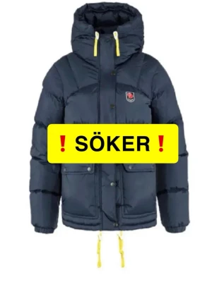 SÖKER Mörkblå Expidition down Lite W - Söker en dunjacka i mörkblå färg från Fjällräven, helst som kan skickas så snart så möjligt. 