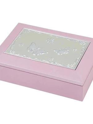 Smyckeskrin med speldosa - Ett unikt rosa smyckeskrin med speldosa, nypris är 600. Några skavanker med inget märkligt och bra skick.