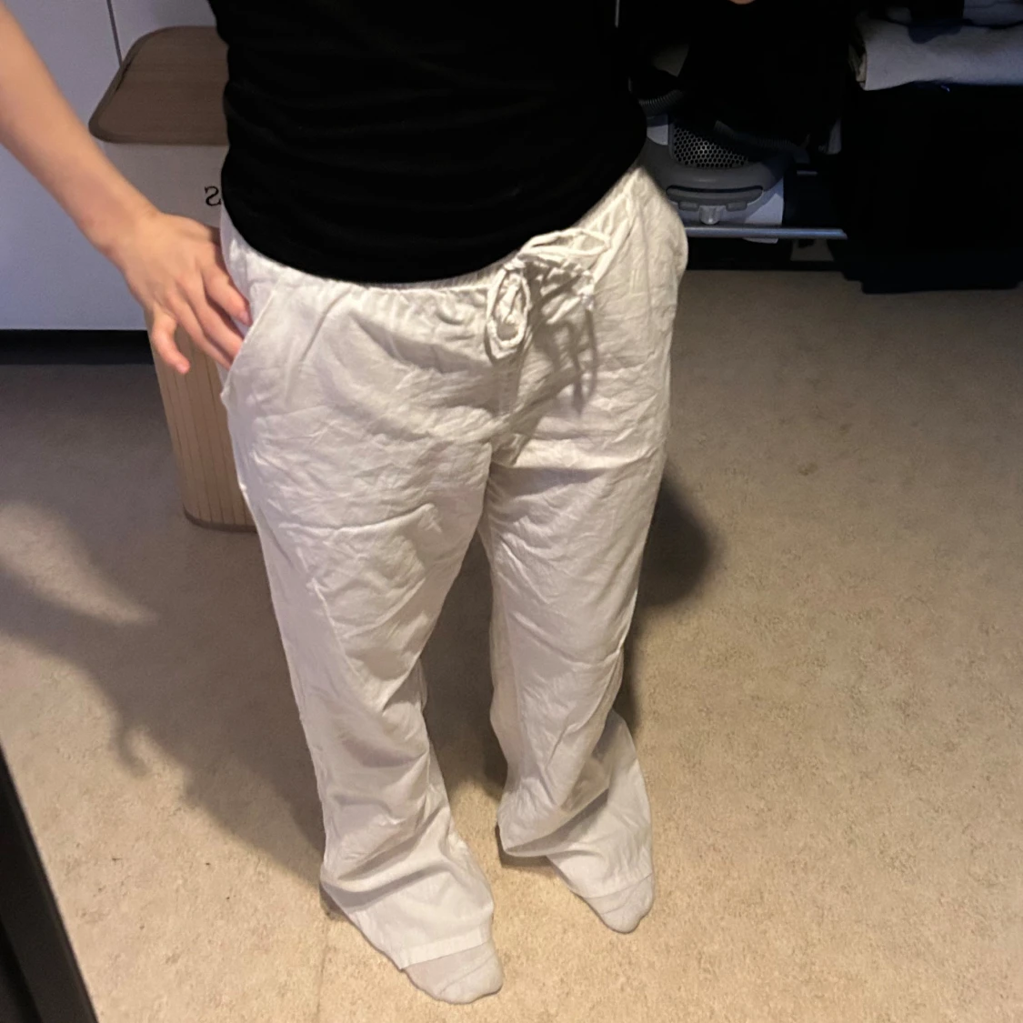 Vita linnebyxor från Gina tricot