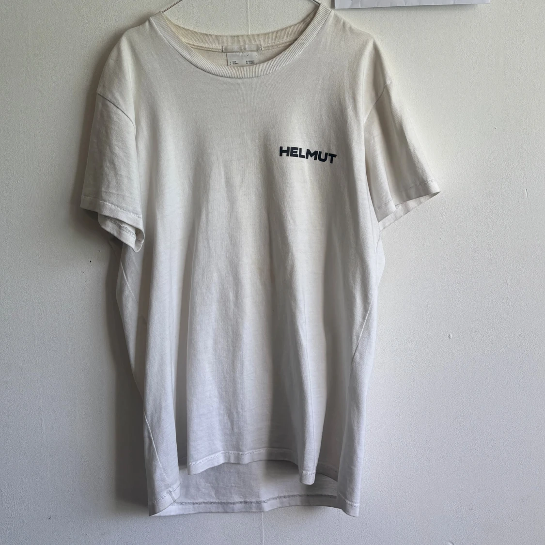 Vit Helmut Lang t-shirt med tryck